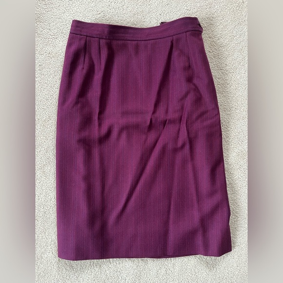 Vintage YVES SAINT LAURENT YSL fine wool pinstriped skirt suit size 40 medium 8 - Picture 10 of 16